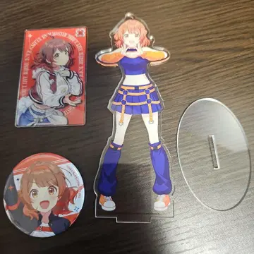 학원 아이돌 마스터 하나미 유메 아크릴 스탠드 클리어 카드 캔뱃지 세트
