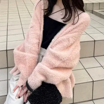 hinari 샤기 니트 가디건