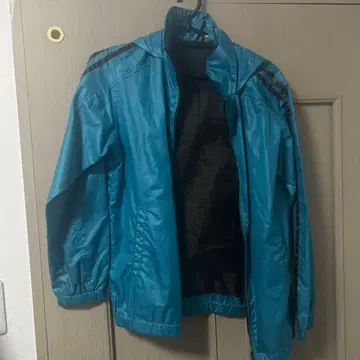 후드 부착 나일론 자켓 파랑