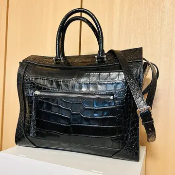 매킨토시 가죽 보스턴 백 엠보 블랙