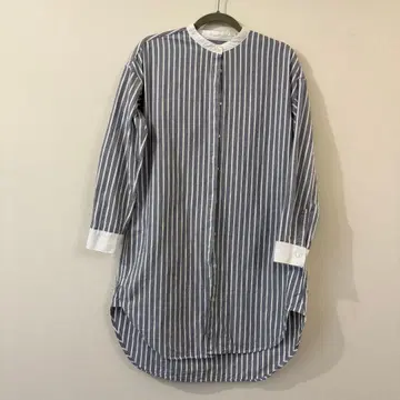 무인양품 스탠드 카라 롱 셔츠 원피스