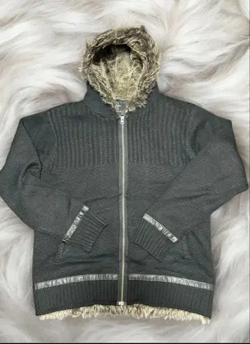 후드 퍼 니트 지퍼 니트 y2k 헤이세이 그런지 archive