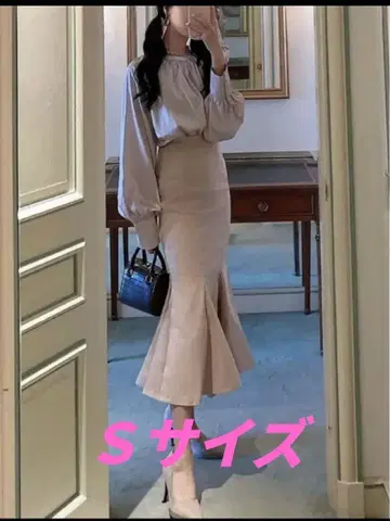 그레일 개더 블라우스 머메이드 원피스