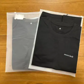 택 포함 새상품 몽벨 롱 슬리브 T mont-bell 블랙 2장 L