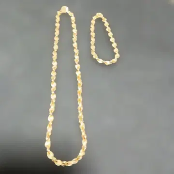 골드 트위스트 디자인 목걸이와 팔찌 세트