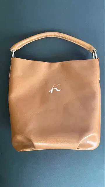 키타무라 브라운 가죽 숄더백