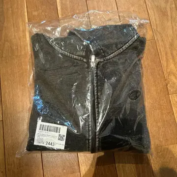 CLEL 헤비 웨이트 로고 자수 풀 집업 후드티 XXS 브라운 계열