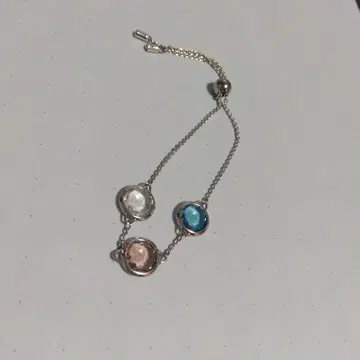 스와로브스키 멀티 컬러 팔찌 조절 가능 실버 크리스탈