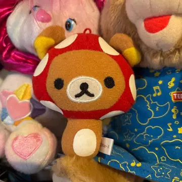 리락쿠마 버섯 봉제 인형 키링
