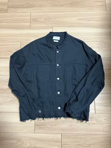 YOKE 다크 네이비 자켓 프린지 밑단