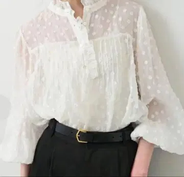 SLOBE IENA 슬로브 이에나 플라워 자카드 프릴 블라우스