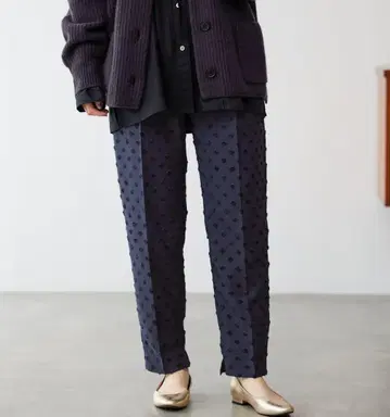 IENA 섀도우 도트 자카드 팬츠