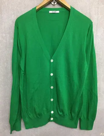 슬로우 고급 일본제 하이 게이지 니트 가디건 그린 사이즈 4