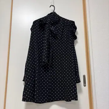 물방울 패턴 긴팔 원피스