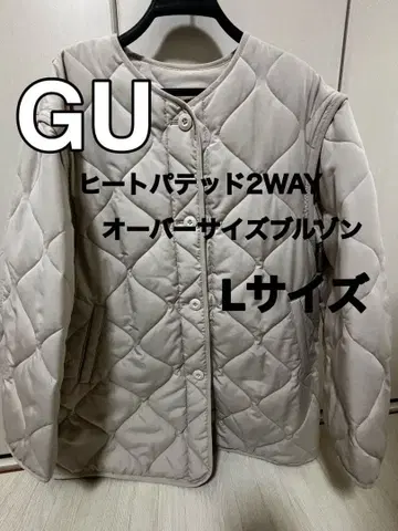 GU 히트패디드 2WAY 오버사이즈 블루종 L 사이즈 아이보리
