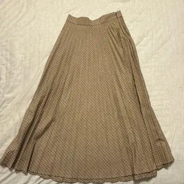 ZARA 브라운 체크 롱 스커트 XS