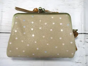 하자품 새상품 지갑 이단 접이식 가마구치 아인소프 여성용 피그스킨 BE