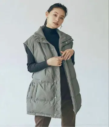 [인기] 가을에 대활약 MURUA 카키 다운 베스트 슬리브리스