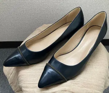 블랙 스틸레토 펌프스 지퍼 디자인 가죽