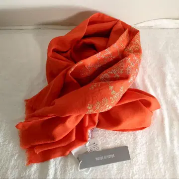 미사용 하우스 오브 로터스 스톨 자수 인도산 디렉터 키리시마 카렌