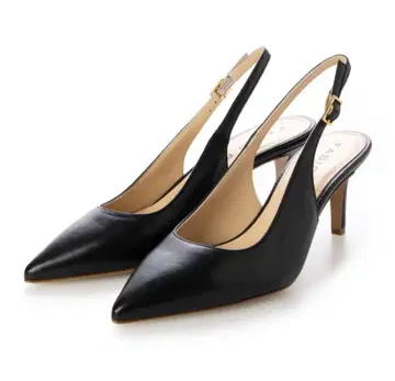 FABIO RUSCONI 블랙 가죽 펌프스