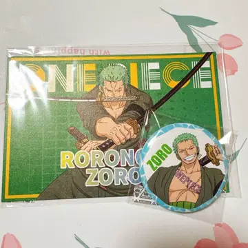 원피스 중국 (상하이) 무기와라 스토어 특전 조로 엽서 캔뱃지