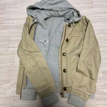TOMMY tommy 후드 부착 베이지 밀리터리 자켓