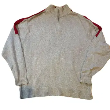 GAP 그레이 빨간색 하이넥 니트 XL