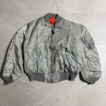 레어 알파 구형 택 MA-1 실버 그레이 L 사이즈 USA 제작 90s