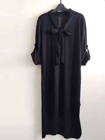 이탈리아제 보타이 스트레치 원피스 블랙 루즈핏 고급 성인 엘레강트