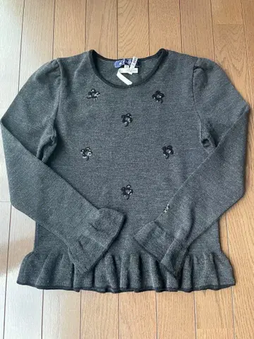 M'S GRACY 꽃무늬 스팽글 자수 니트 스웨터 38