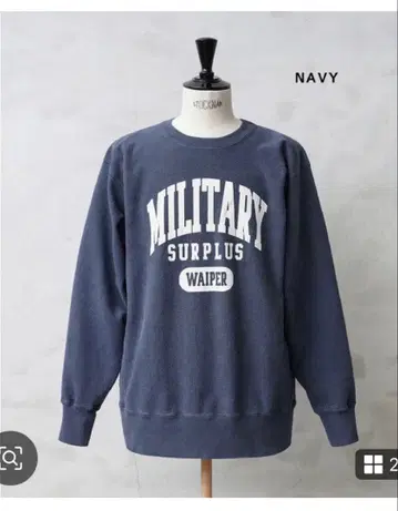 WAIPER BARNS USA 코튼 맨투맨 XL 네이비