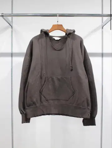 DYED DAMAGE HOODIE/F.BLACK