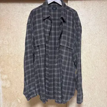 BEAMS 체크 무늬 플란넬 셔츠 L 사이즈