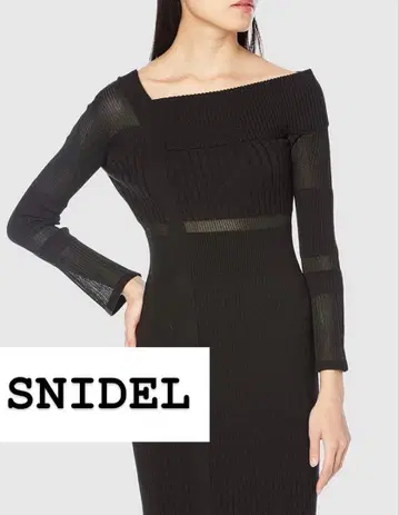 [ 새상품급 ] SNIDEL 시어 블로킹 니트 원피스
