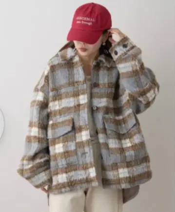 차오패닉 티피 샤기 모듬 패턴 오버 자켓