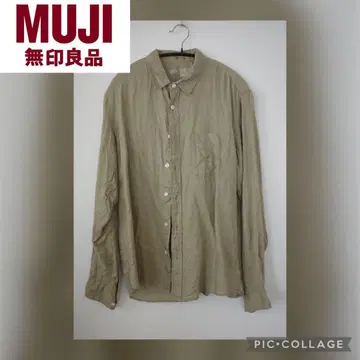 무인양품 린넨 100% 베이지 긴팔 셔츠 L 사이즈