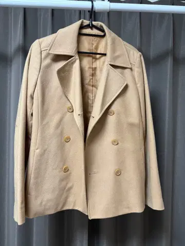 베이지 더블 브레스트 자켓