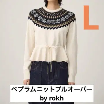[ 새상품 ] GU 페플럼 니트 풀오버 by rokh 내추럴 L 로쿠