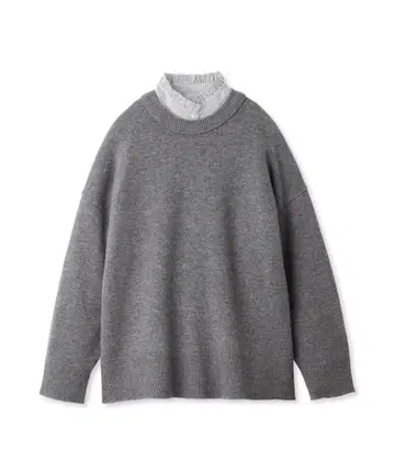 [ 새상품급 ] 미라 오웬 프릴 블라우스 니트 레이어드 SET