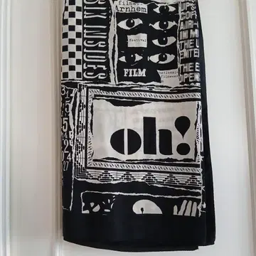 GENNY 제니 대형 스톨 126x132 블랙 화이트 숄