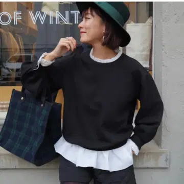 rosy monster 도킹 스웨트 셔츠 프릴 브라운 FREE