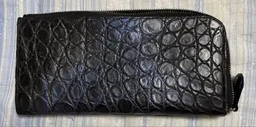 가죽예술가 그라데이션 블루 블랙 장지갑 악어