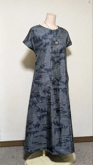 오시마 카스리 기모노 리메이크 롱 원피스 A 5