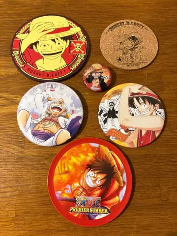 원피스 몽키 D 루피 캔뱃지 코스터 6개 세트 묶음 판매