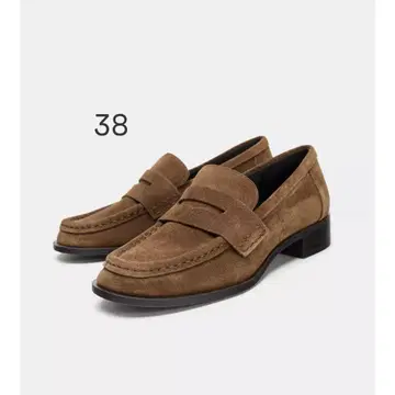 ZARA 스플릿 스웨이드 페니 스트랩 로퍼 38