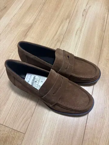 ZARA 스플릿 스웨이드 페니 스트랩 로퍼 38