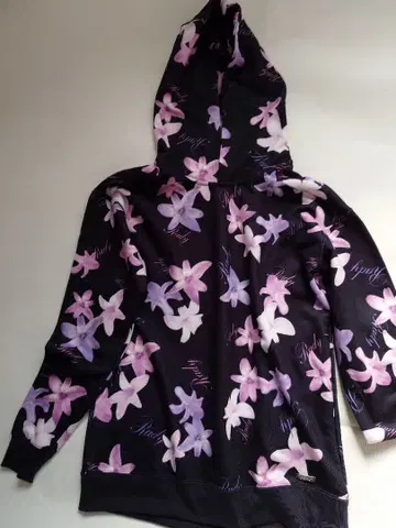 Rady 레이디 엘레강스 플라워 후드 부착 트레이닝복 후드티 F 블랙