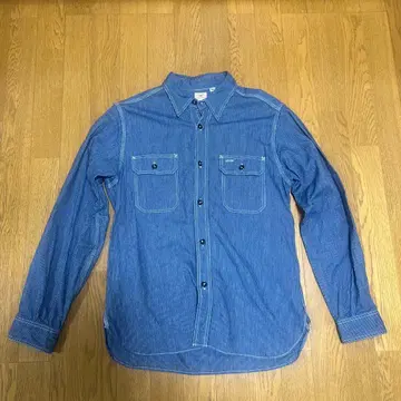 SUGAR CANE 데님 블루 긴팔 셔츠 M