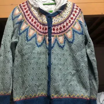 노르딕 무늬 니트 가디건